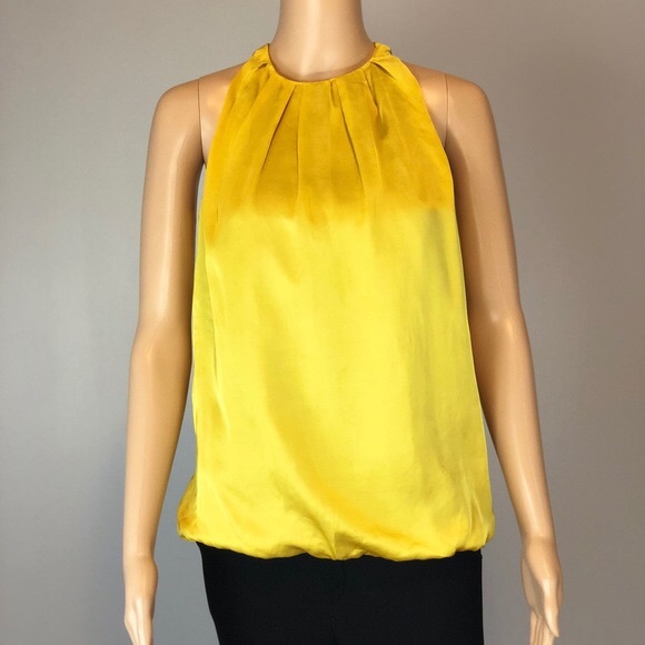 Zara Tops - Zara Satin Gold Yellow Flowy Sleeveless Top NWOT